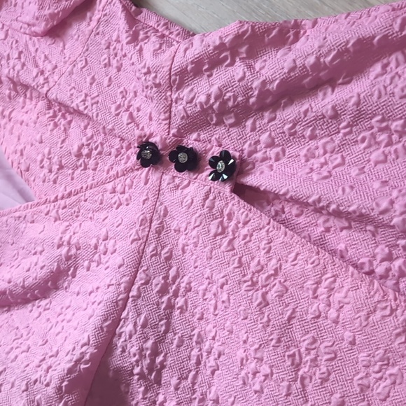 Sister Jane Pink Wrap Dress Puff Sleeves Asymmetrical - Picture 7 of 10